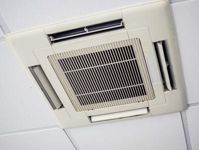 Modern air conditioning system installed on the ceiling